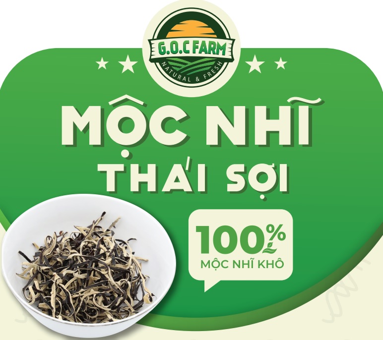 Mộc nhĩ khô thái sợi GOC-Farm